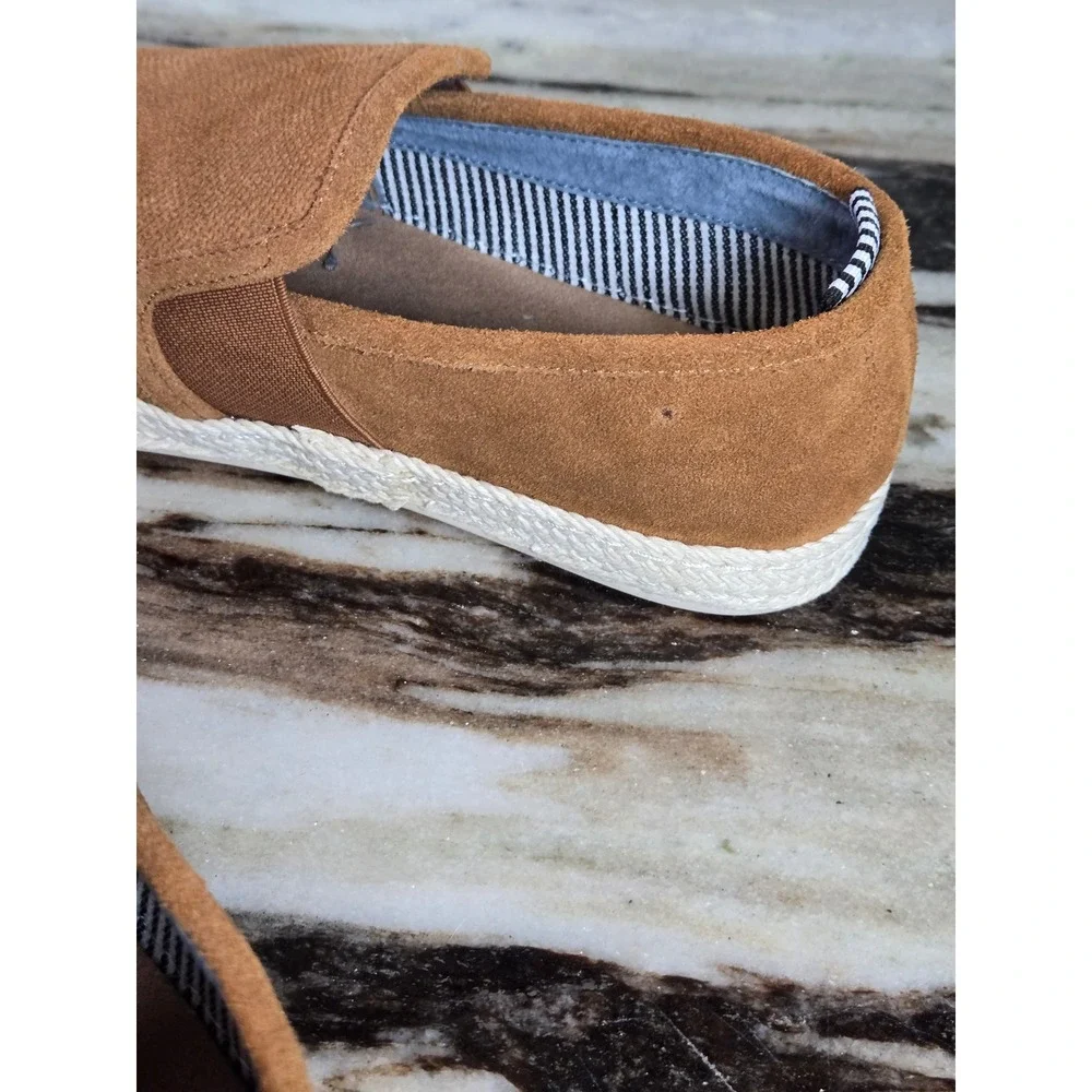 Stacy Adams Mens Tan Espadrille‎ Slip On Memory Foam Sneakers 25454-221 8.5M